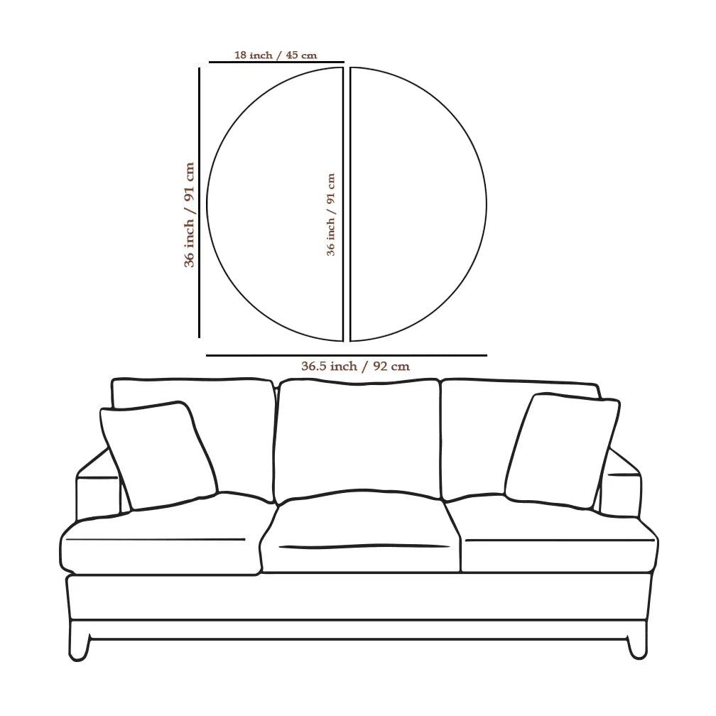 Golden Fortune Tree Semi Circle Wall Paintings & Arts
