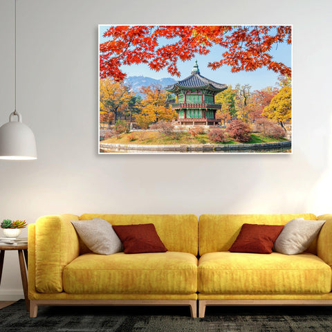 Autumn Season Floating Canvas Wall Painting - Decor Mantra 