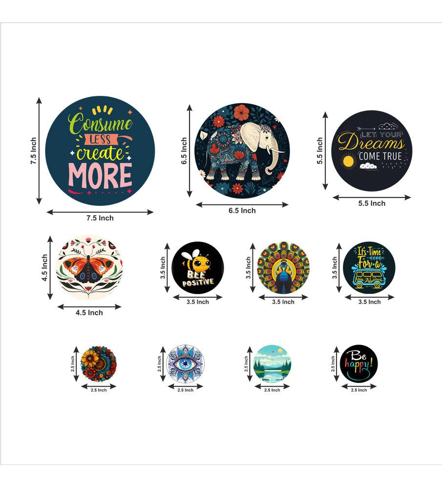 Decorative MDF Wooden Wall Hanging Decoration Item for Home | Office | Gifts | Modern Artworks Art Items | Livingroom, Bedroom | Quotes Decor (WPS_148N) Pack of 11 Pieces - Decor Mantra 