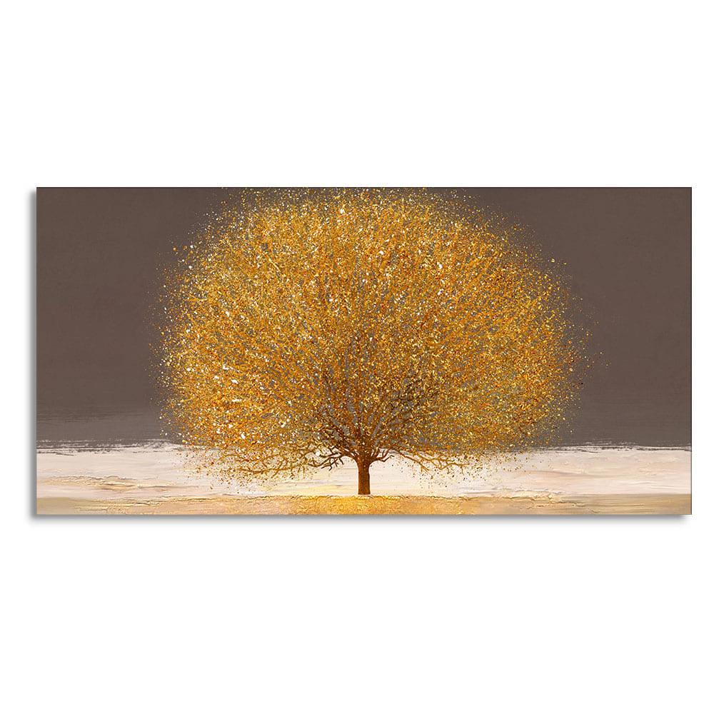 Golden Tree with Elements of gold textures Wall Painting - Decor Mantra 