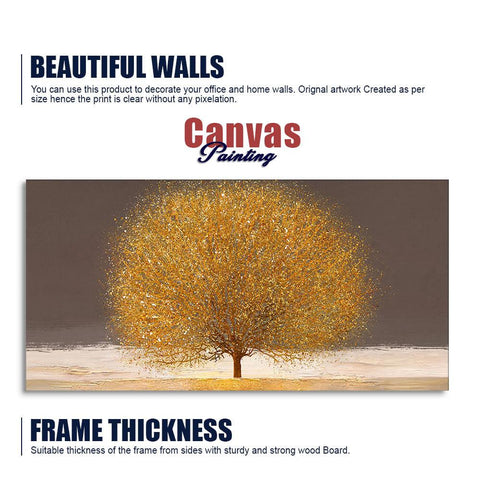 Golden Tree with Elements of gold textures Wall Painting - Decor Mantra 
