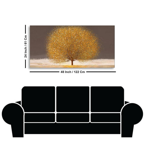 Golden Tree with Elements of gold textures Wall Painting - Decor Mantra 