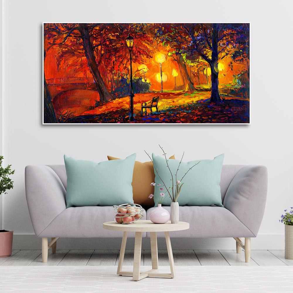 Abstract Art scenery of Park Wall Painting - Decor Mantra 