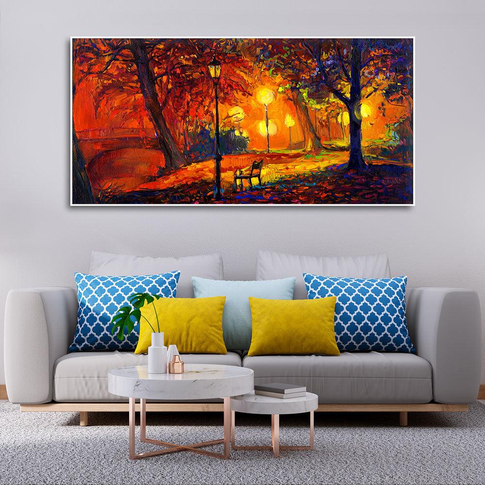 Abstract Art scenery of Park Wall Painting - Decor Mantra 