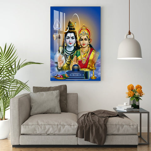 Lord Mahadev with Goddess Parvati Acrylic Wall Art