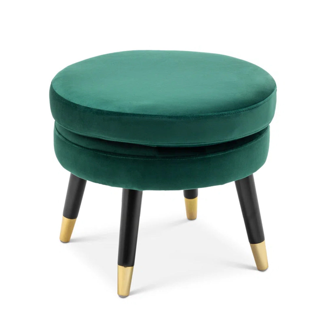 Luxurious Green Velvet Lounge Chair with Ottoman