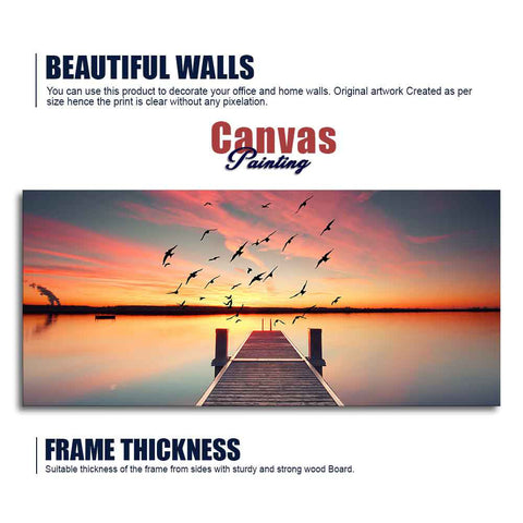 Wooden Jetty in Sunset Canvas wall Painting
