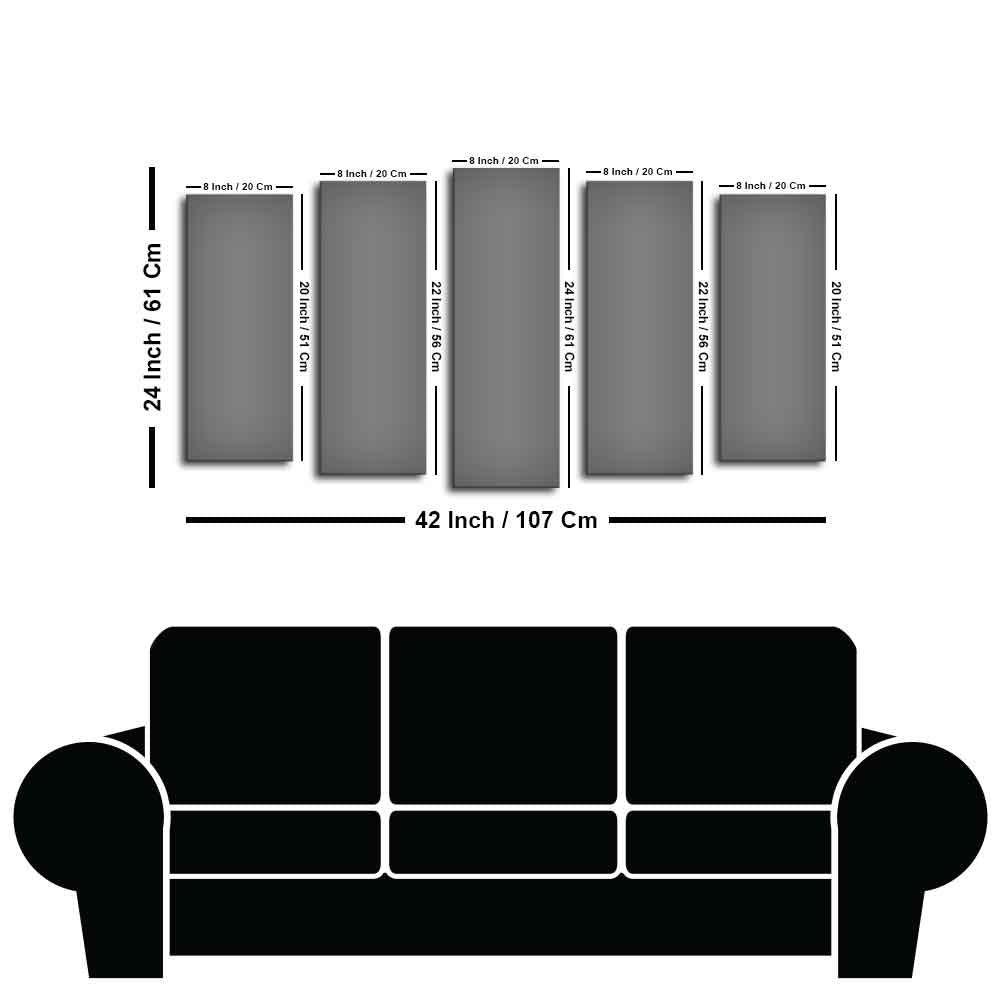 Beautiful Sunflower Garden Canvas Wall Painting of Five Pieces - Decor Mantra 
