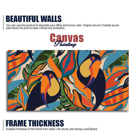 Abstract Art Toucans Wall Painting - Decor Mantra 