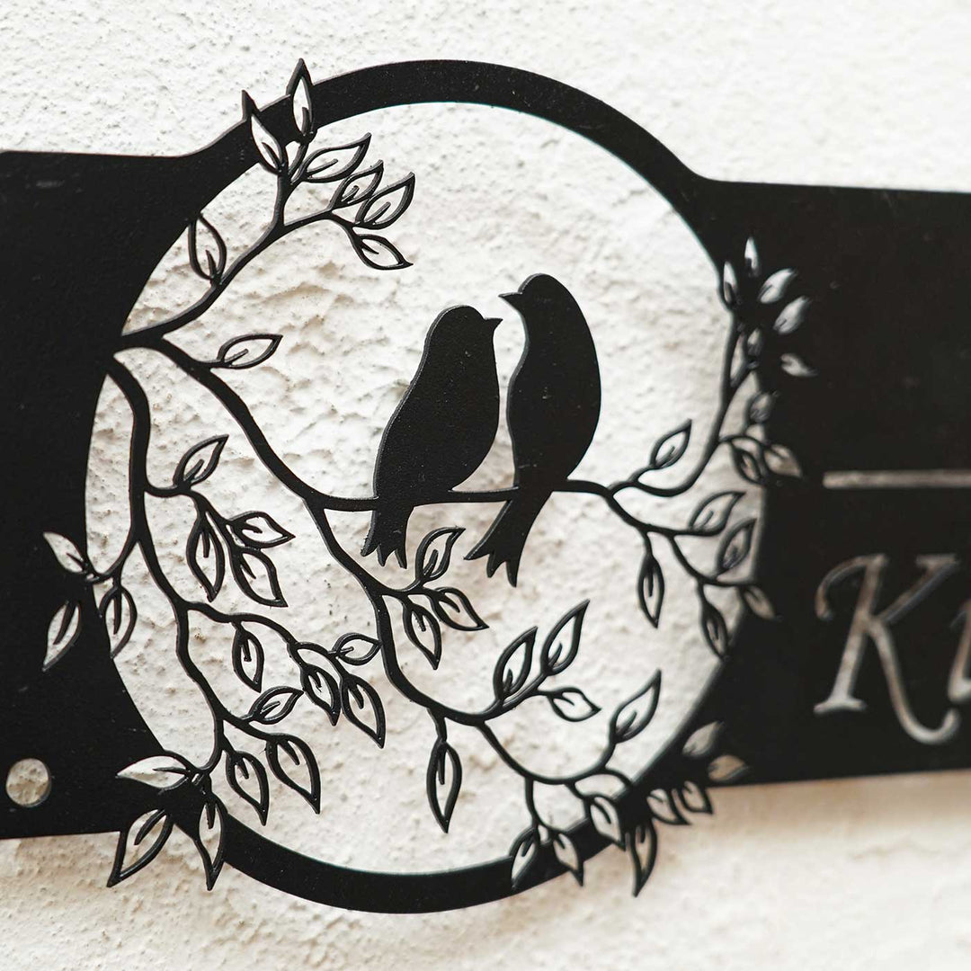Personalized Bird Themed Weatherproof Name Plate with House Number