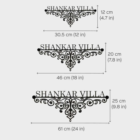 Personalized Ornate Weatherproof Name Plate for Villa