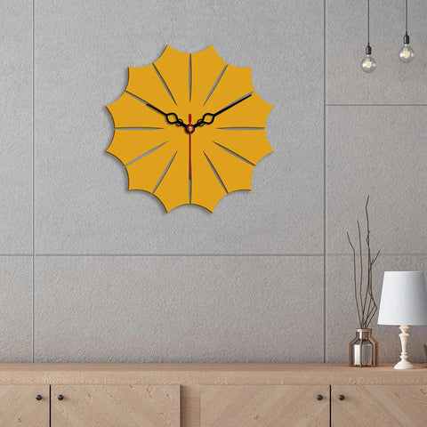 Leaf Shape Designer Wooden Wall Clock - Decor Mantra 