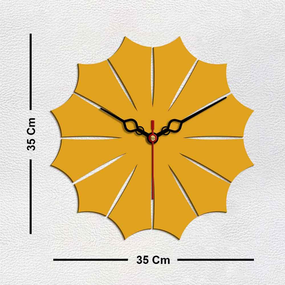 Leaf Shape Designer Wooden Wall Clock - Decor Mantra 
