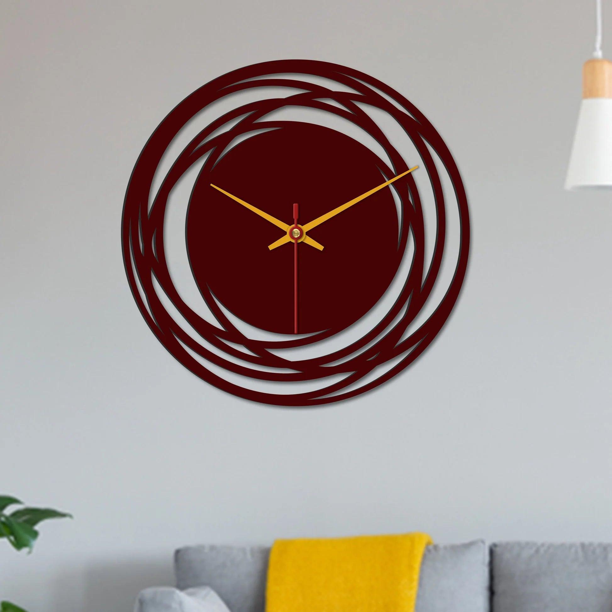 Loops Shape Wooden Wall Clock - Decor Mantra 
