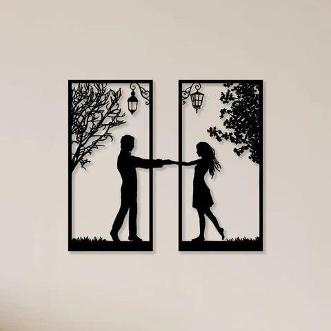 Loving Couple Metal Wall art - Decor Mantra 