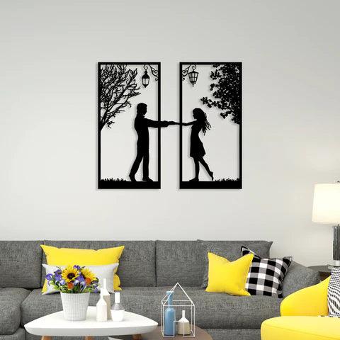 Loving Couple Metal Wall art - Decor Mantra 