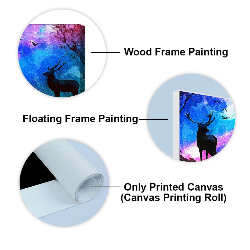 Deer Silhouette Colorful Sky Wall Painting - Decor Mantra 