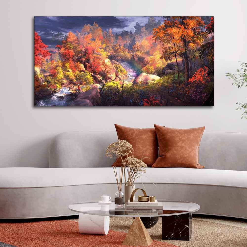 Autumn Season Nature's Scenery Wall Painting - Decor Mantra 