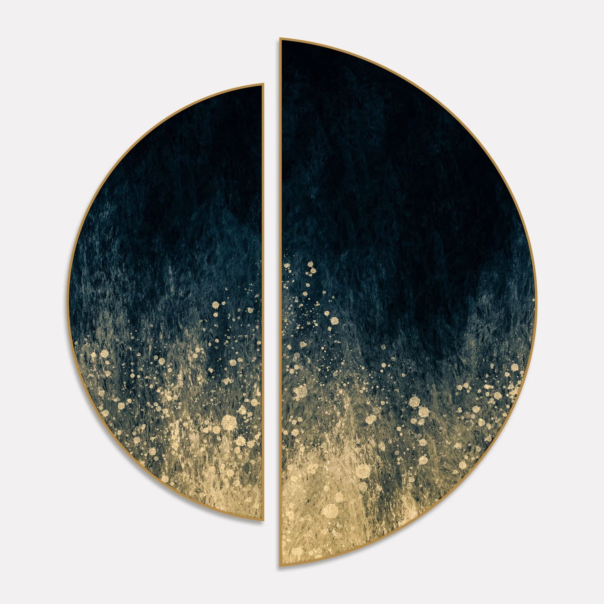 Premium Golden Splash Art Semi Circle Frames Set Of 2