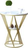 Premium Unique Natural Marble Designer Metal Side Table - Decor Mantra 