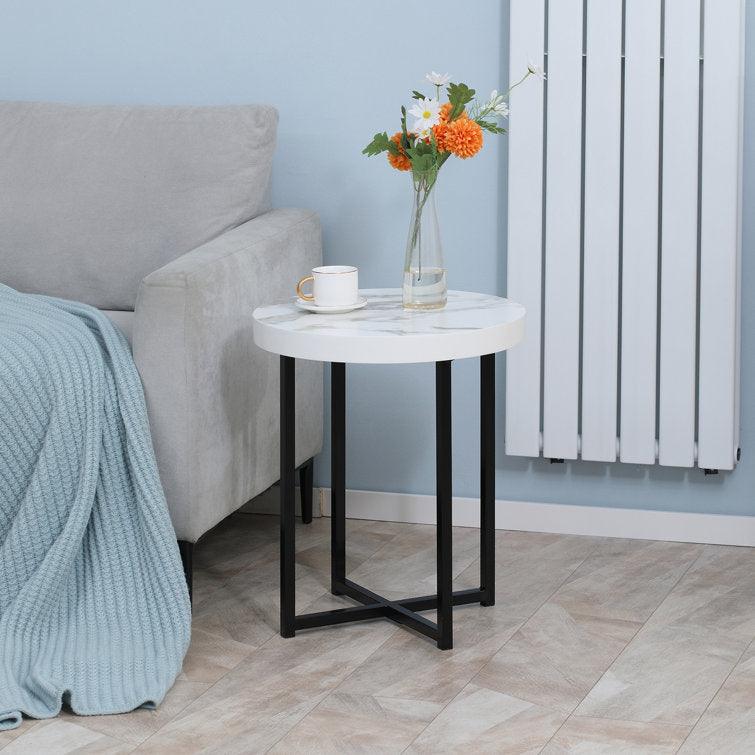 Sleek Marble and Metal Side - Decor Mantra 