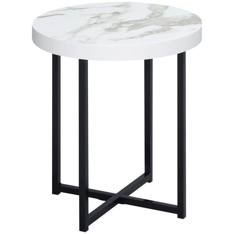 Sleek Marble and Metal Side - Decor Mantra 