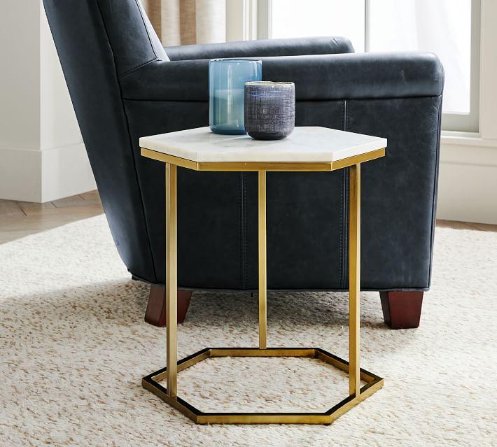 Luxurious Hexagon Marble Table - Decor Mantra 