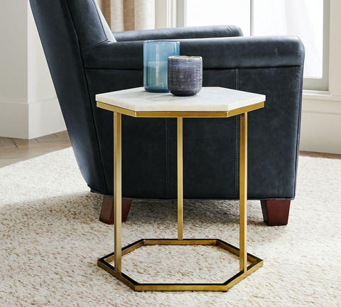 Luxurious Hexagon Marble Table - Decor Mantra 