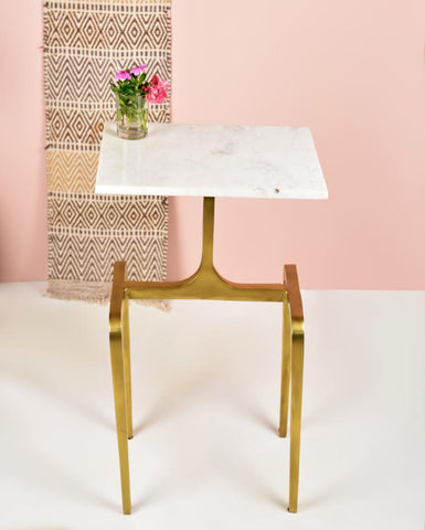 Compact Square Aluminum Accent Table - Decor Mantra 