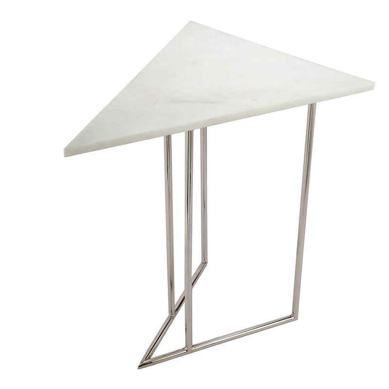 Compact Marbled Steel Triangle SideTables - Decor Mantra 
