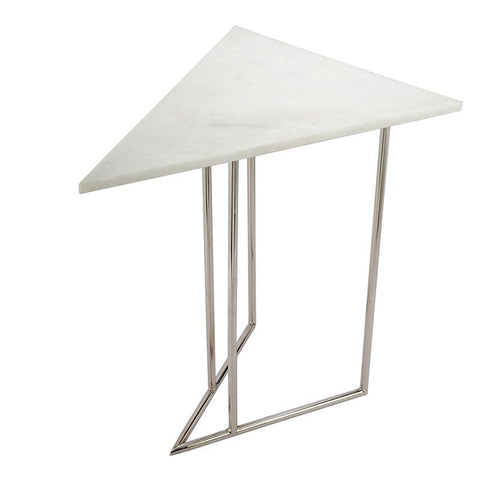 Compact Marbled Steel Triangle SideTables - Decor Mantra 