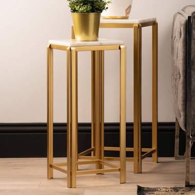 Contemporary Marble Top Nesting End Tables - Decor Mantra 