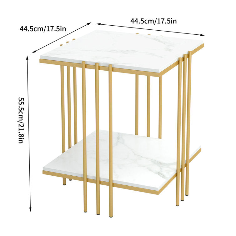 Stylish Round Coffee Table with Marble and Gold Accents