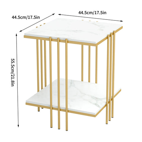 Stylish Round Coffee Table with Marble and Gold Accents