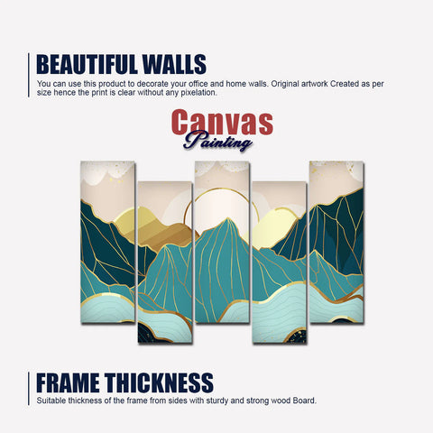 Sunrise Abstract Mountains Premium Canvas Wall Painting