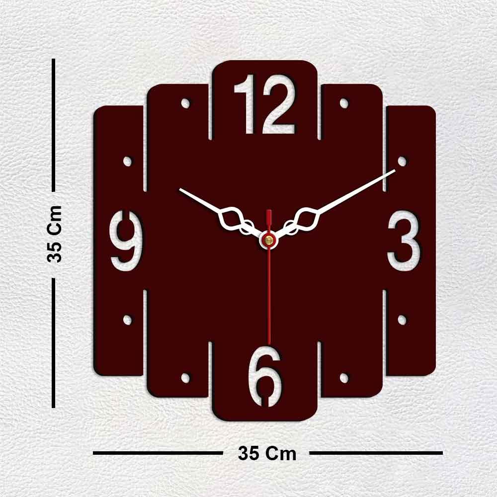 Trapezium Shape Designer Wooden Wall Clock - Decor Mantra 