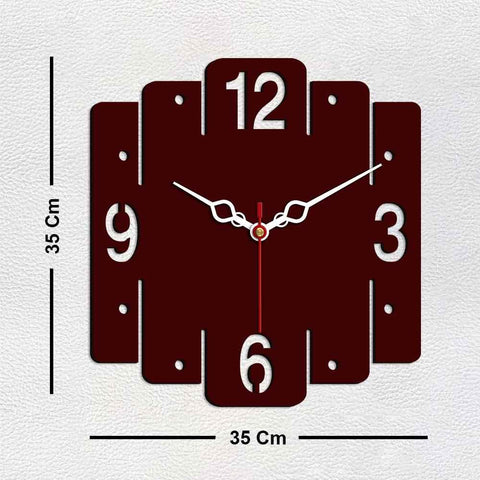 Trapezium Shape Designer Wooden Wall Clock - Decor Mantra 