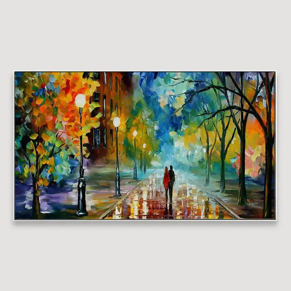 Panoramic Canvas Painting of Forest Landscape