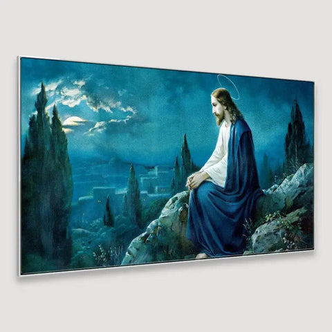Beautiful Scenery Canvas Painting with Jesus