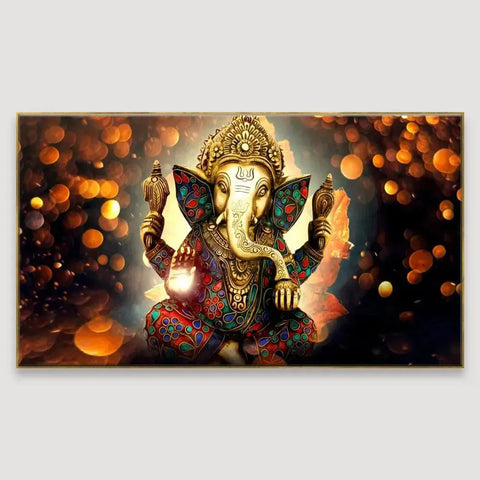 Shri Ganesh Divine Canvas Painting