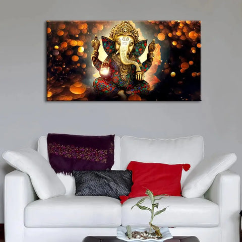 Shri Ganesh Divine Canvas Painting