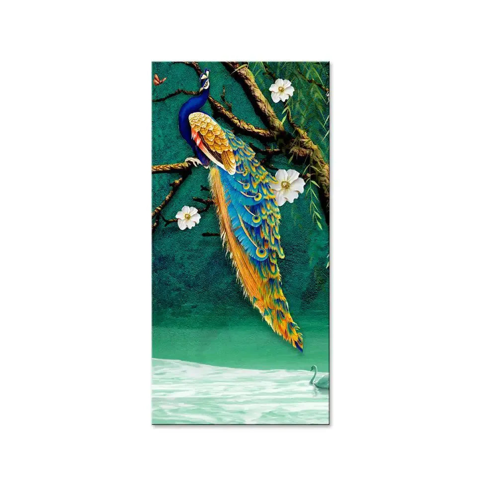 Beautiful Peacock in Natural Setting Canvas Painting