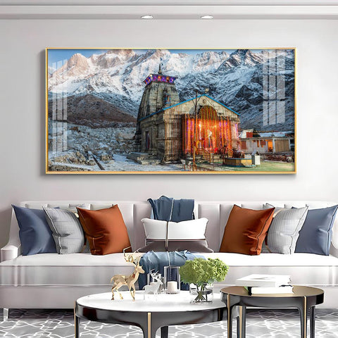 Kedarnath Temple Premium Acrylic Horizontal Wall Decor - Decor Mantra 