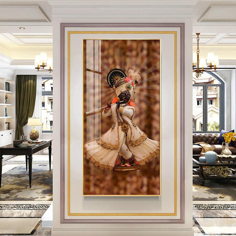 Contemporary Acrylic Wall Art Featuring Shree Murlidhar - Decor Mantra 