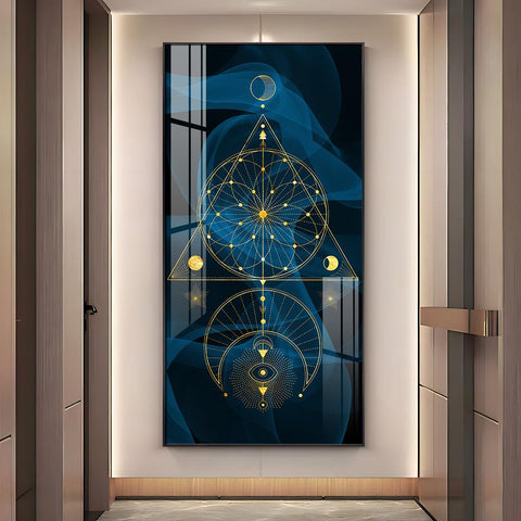 Vertical Acrylic Wall Art with Modern Minimalist Geometric Design - Decor Mantra 