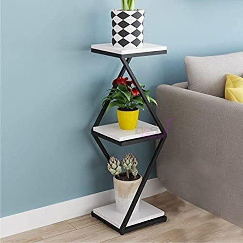 Beautiful Designer White Marble Side Table with Storage Shelf - Decor Mantra 
