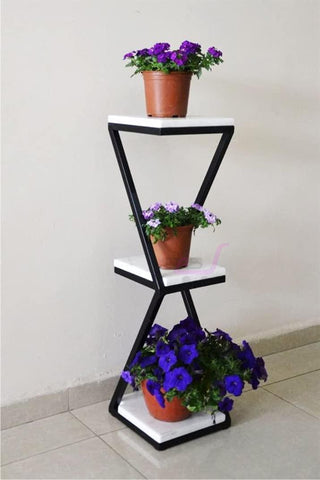 Beautiful Designer White Marble Side Table with Storage Shelf - Decor Mantra 