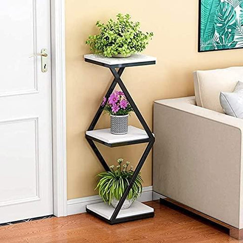 Beautiful Designer White Marble Side Table with Storage Shelf - Decor Mantra 