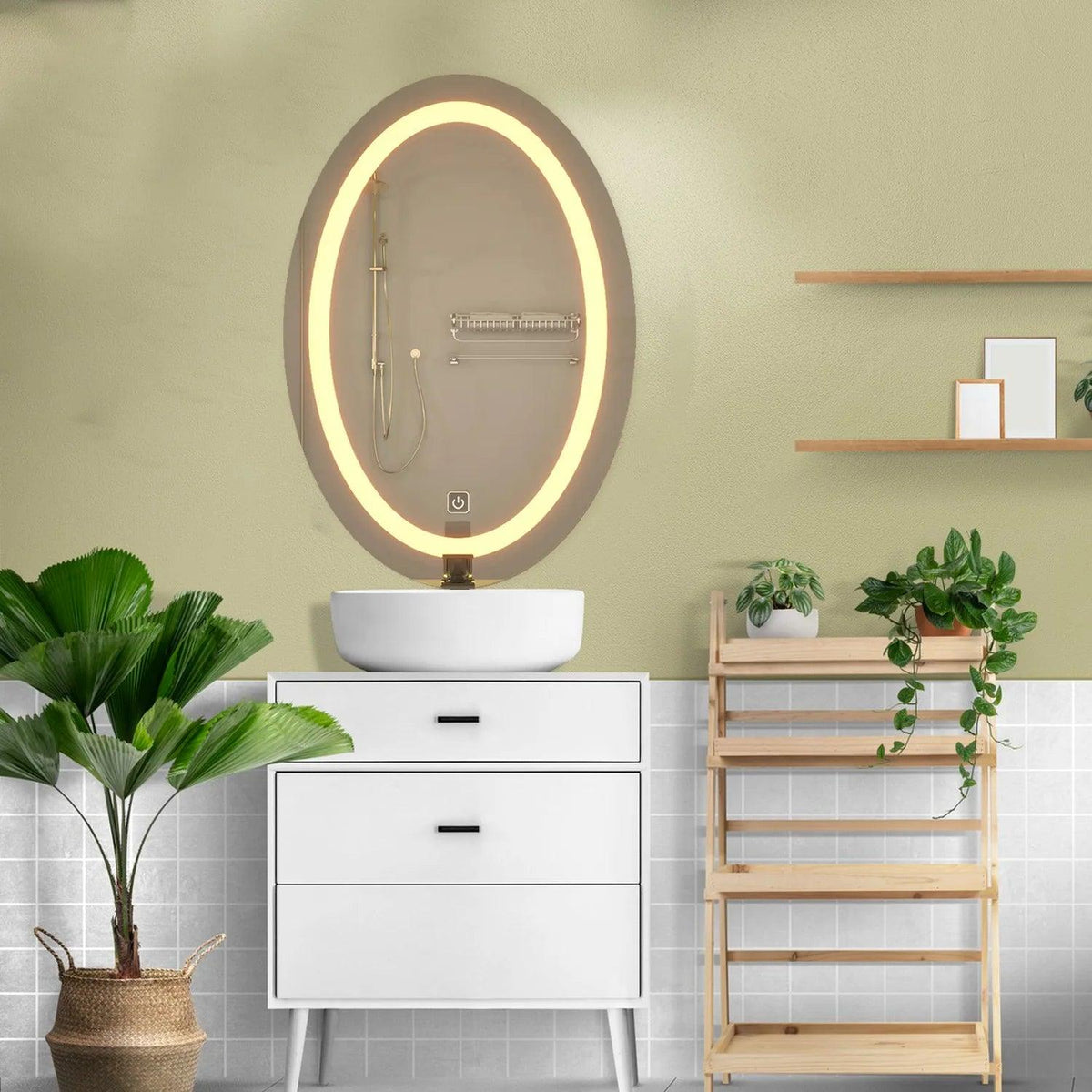 Beautiful Modern Designed Oval Shape Wall Mirror - Decor Mantra 