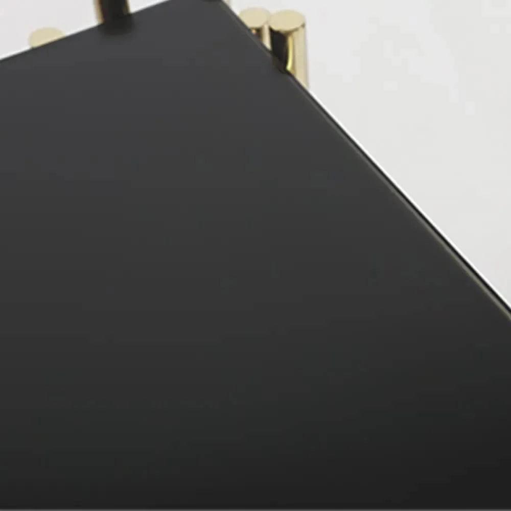 Black Faux Marble 2-Tier Narrow Console Table - Decor Mantra 